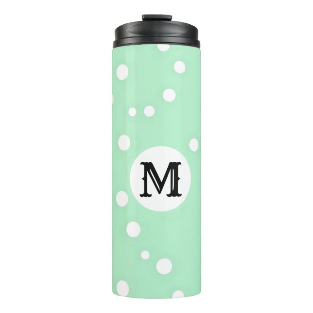 GARRAFA TÉRMICA  PASTEL VERDE MONOGRAMMED SIMPLES (Frente)