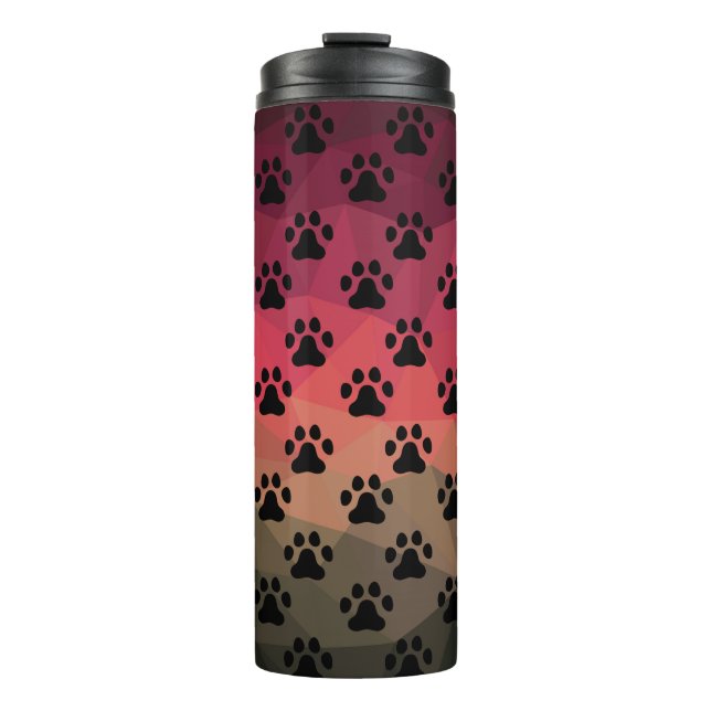 Garrafa Térmica Pata de cão, pegada animal, pé de gato (Frente)