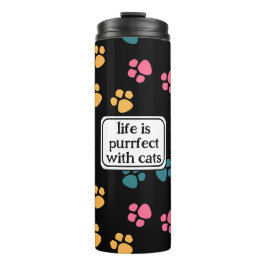 Garrafa Térmica Pata de gato preto engraçado fofo 