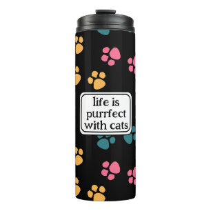 Garrafa Térmica Pata de gato preto engraçado fofo