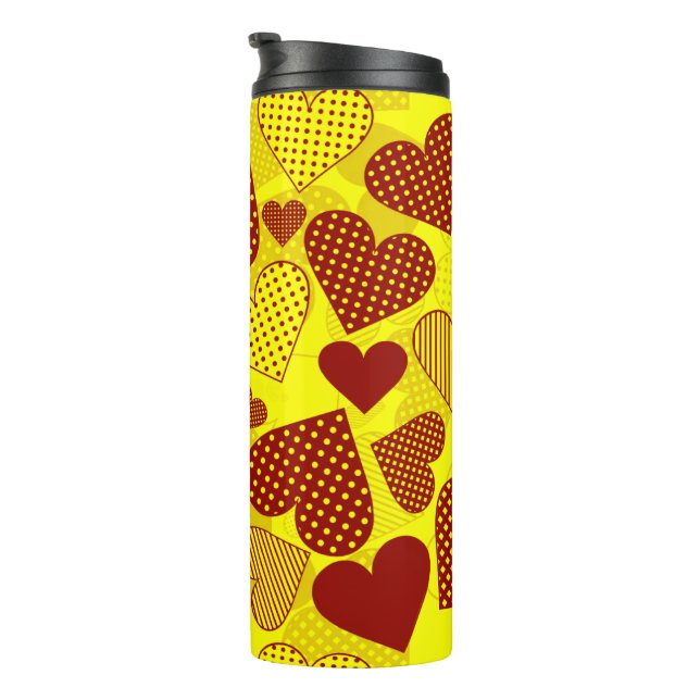 Garrafa Térmica 'Patchwork Hearts' Tumbler (Rotação à direita)