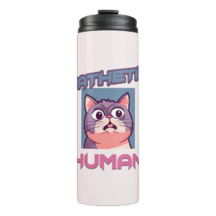 Garrafa Térmica Patético Humano - Design de Gato Engraçado