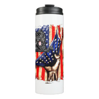Garrafa Térmica Patriotic Portuguese Water Dog American Flag Dog