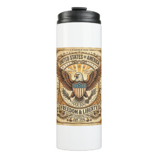 Garrafa Térmica Patriotic Vintage Bald Eagle Distressed