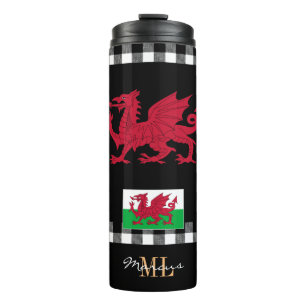 Garrafa Térmica Patriotic Wales caneca de viagem, Cymru, Welsh Fla