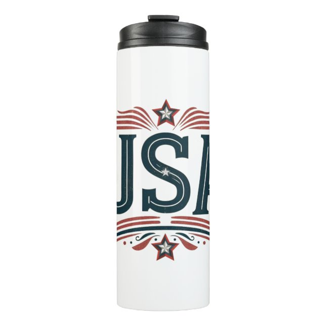 Garrafa Térmica Patriótico, Vintage EUA (Frente)