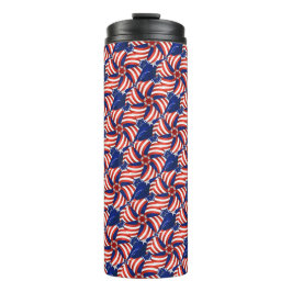 GARRAFA TÉRMICA  PATRÓTICO VERMELHO BRANCO AZUL-AMERICANO PADRÃO