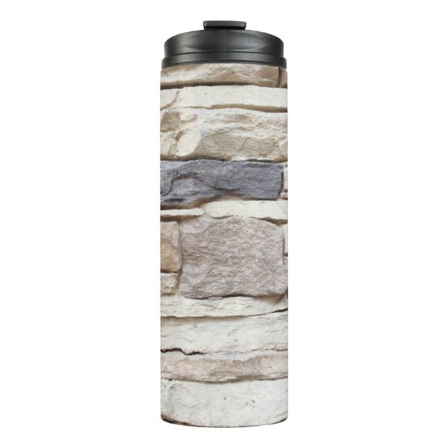 Garrafa Térmica Pattern of Modern stone Brick Wall Surfaced backgr (Frente)