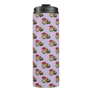 Garrafa Térmica Patterno da Caça ao Ovo da Coruja Funny