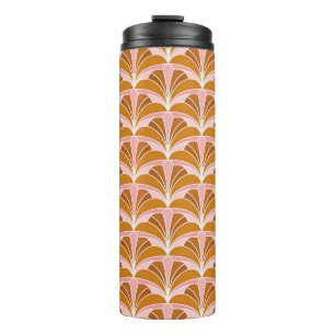 Garrafa Térmica Patterno Invisível do Damask Floral Elegante. De