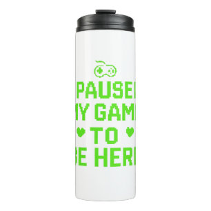 Garrafa Térmica Pausei Meu Jogo Arte Neon Pixel