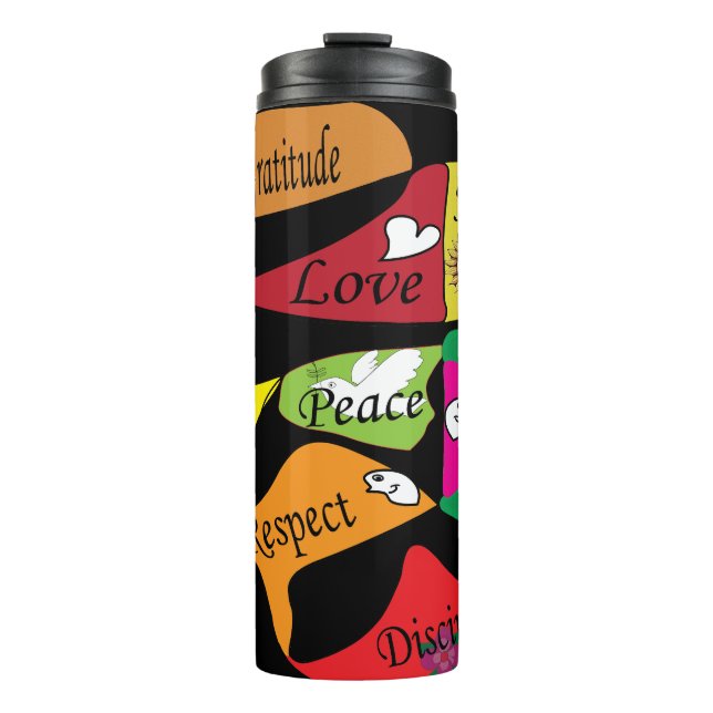 Garrafa Térmica Paz, Joy e Amor (Frente)