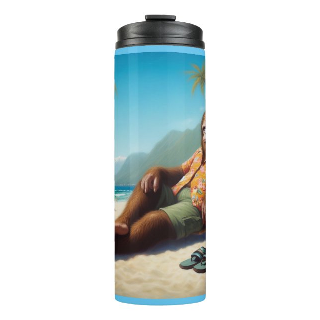 Garrafa Térmica Pé Grande na Praia (Frente)