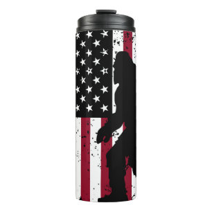 Garrafa Térmica Pé Grande Patriótico Bandeira Americana Sasquatch