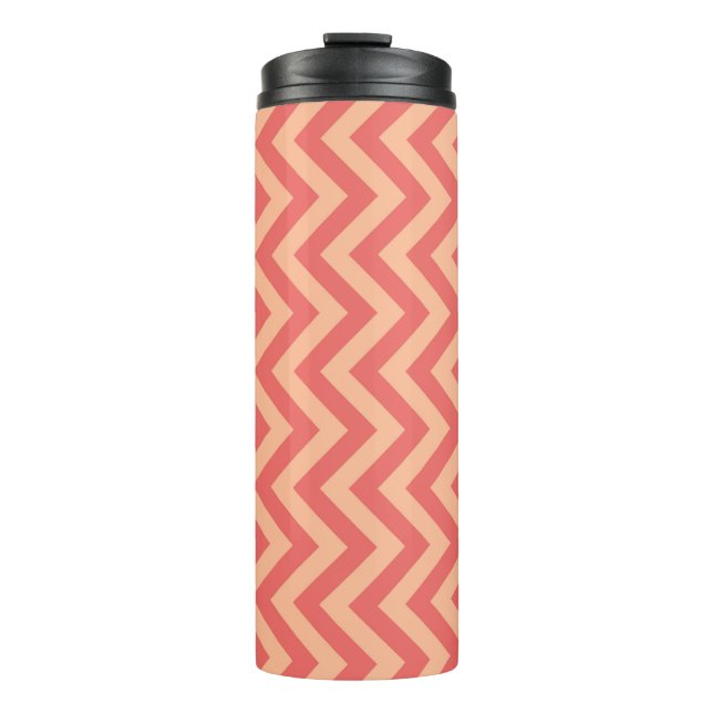 Garrafa Térmica Peach e Cranberry Chevron (Frente)