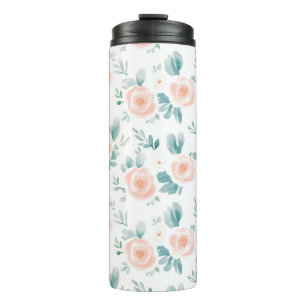 Garrafa Térmica Peach Peonies Primavera Floral