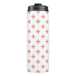 Garrafa Térmica Peach polka cruza em branco