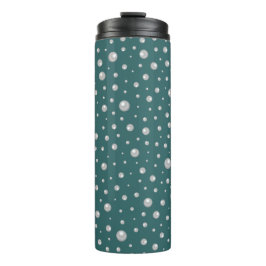 Garrafa Térmica Pearl Pattern on Transformative Teal Background