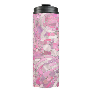 Garrafa Térmica Pebbles Mosaico Art - Rosa Blush Pink