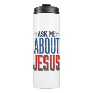 Garrafa Térmica Peça-me Sobre Jesus Camisa Vintage Cristã Design 