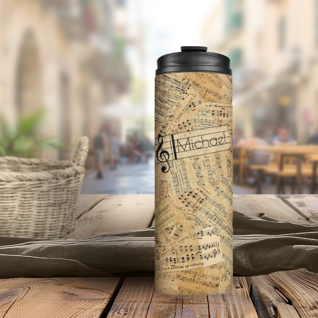 Garrafa Térmica Peças de música Vintage ID389 (Criador carregado)