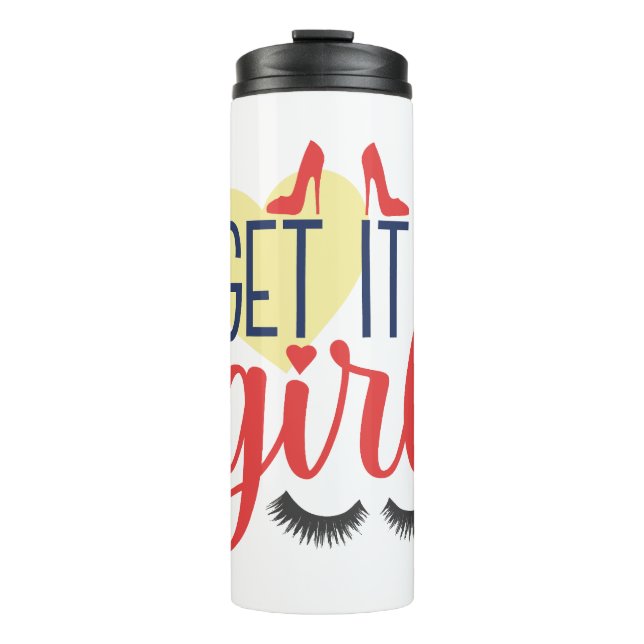 Garrafa Térmica Pegue, garota! empoderamento feminino (Frente)