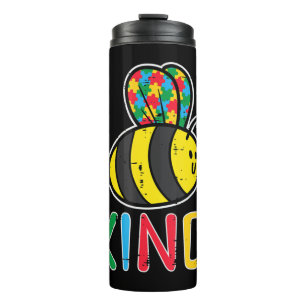 Garrafa Térmica Peguem esta fofa Quebra-cabeça Bee Kind T-Shirt p