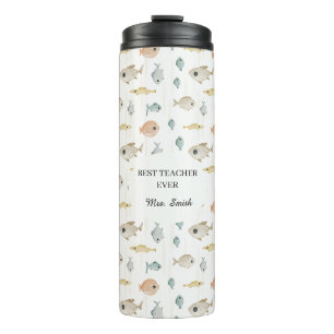 Garrafa Térmica Peixe de Aquarela Personalizado Melhor Professora