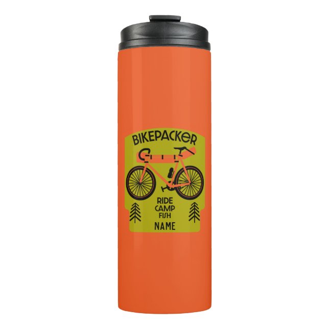 Garrafa Térmica Peixes E Campos De Bikepacker (Frente)