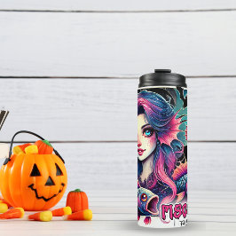 Garrafa Térmica Peixes Zodiac Halloween Presente de Aniversário