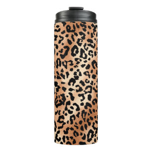 Garrafa Térmica pele de leopardo. Design de na moda com leopardo