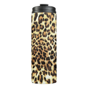 Garrafa Térmica Pele-leopardo, design de padrão uniforme.
