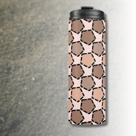 Garrafa Térmica Pentágonos castanhos simétricos com bordas traceja