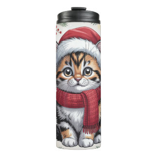 Garrafa Térmica Pequeno ajudante do Papai Noel Gato