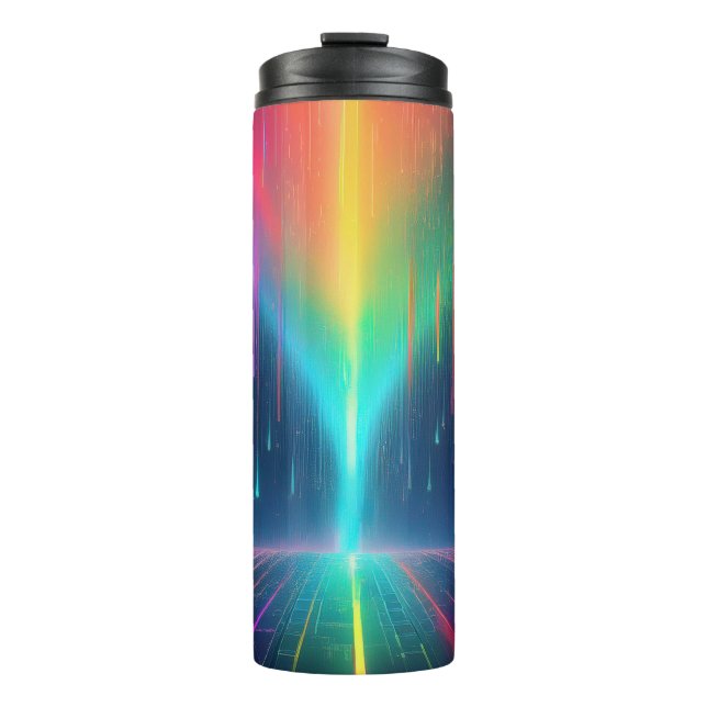 Garrafa Térmica Perfuração de Arco-Íris (Frente)