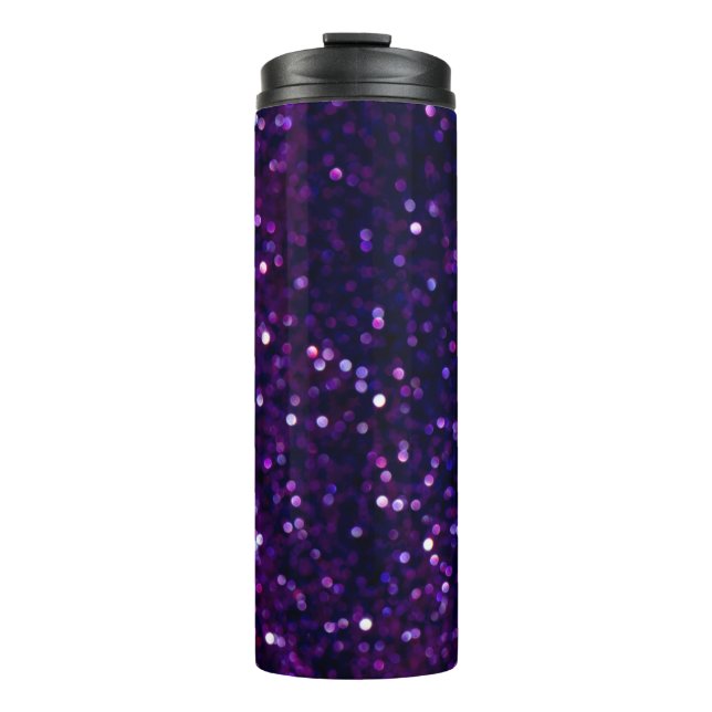 Garrafa Térmica Perigo Roxo: Fundo das Luzes Luminosas (Frente)