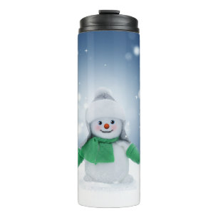 Garrafa Térmica Personagem adorável de boneco de neve de Natal do