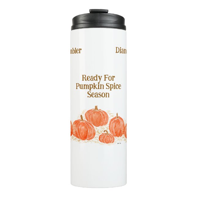 Garrafa Térmica PERSONALIZ Pumpkin Spice Season Watercolor Pumpkin (Frente)