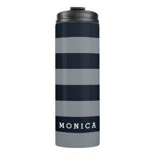 Garrafa Térmica Personalizado Azul-escuro estrias