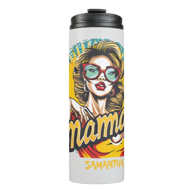 Garrafa Térmica Personalizado Retro Mama Pop Art (17) (Frente)