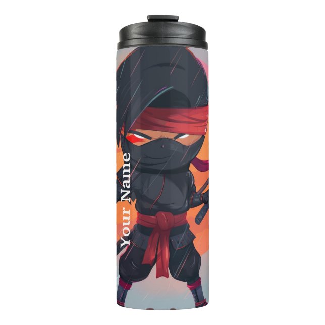 Garrafa Térmica Personalizado Seu Nome Ninja Boy Thermal Tumbler (Frente)