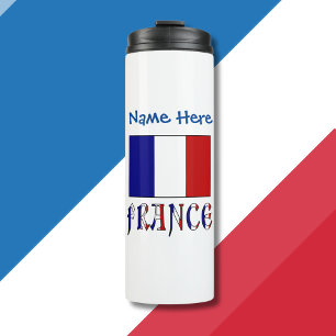 Garrafa Térmica Personalizados França e Bandeira Francesa 