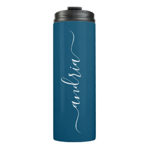 Garrafa Térmica Personalizar o nome do script branco vertical, Oce