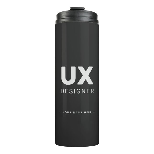 Garrafa Térmica Personalizável Moderno do UX Designer (Frente)