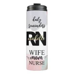 Garrafa Térmica Personalize Wife Mom Nurse RN Daily Reminders Gift