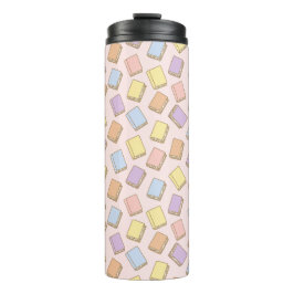 Garrafa Térmica Personalized Bookish Girly Pink Book Cute Bow Name