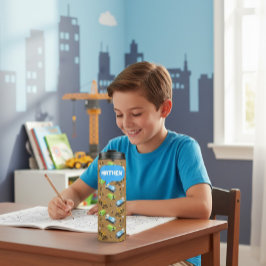 Garrafa Térmica Personalized Construction Vehicles & Workers 