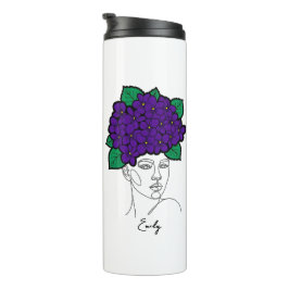 Garrafa Térmica Personalized February Birth Flower Crown Art