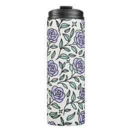 Garrafa Térmica Personalized Girly Purple Cute Bow Name Rose Green