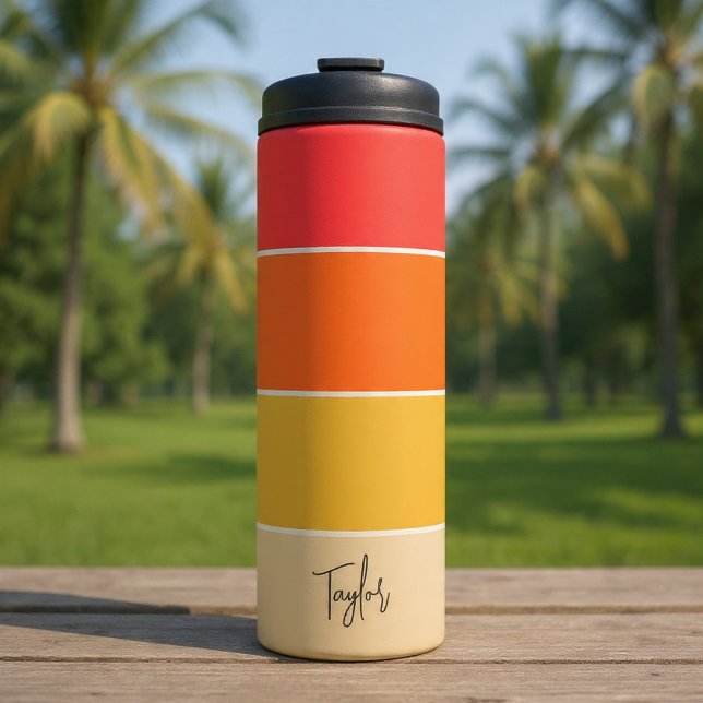 Garrafa Térmica Personalized Name Modern Simple And Trendy (Personalized Name Modern Simple And Trendy Thermal Tumbler by Ricaso. Ideal for hot or cold)